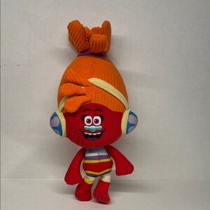 Trolls DJ Suki Plush Toy with Orange and Red Design 13”